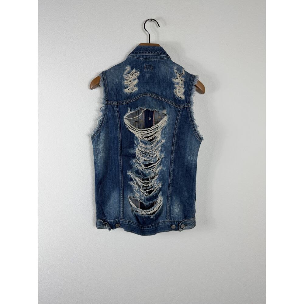 Citizens of humanity distressed denim jean vest - Picture 5 of 6